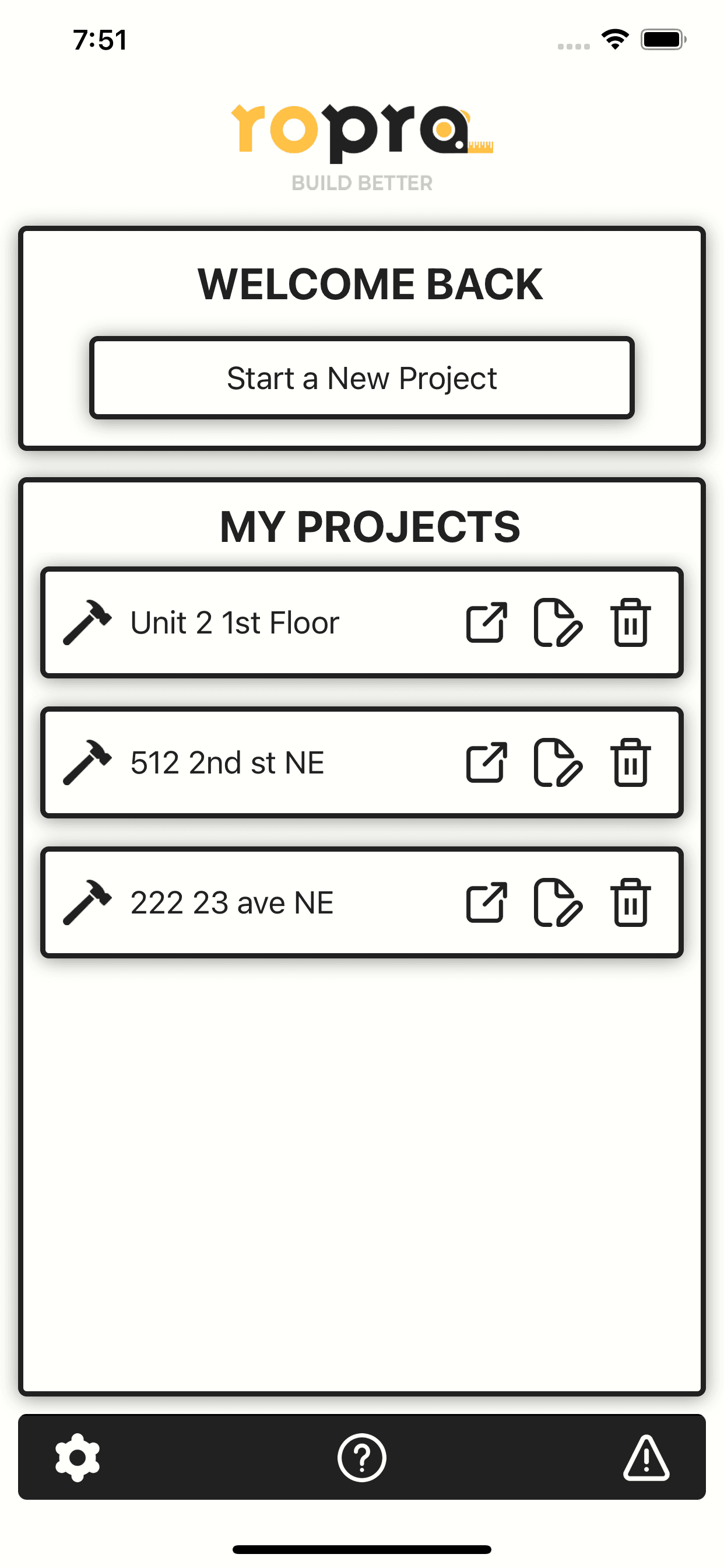 RoPro mobile app screenshot 1